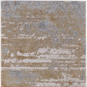 HomeRoots 8' X 10' Modern Tan and Gray Abstract Power Loom Area Rug for Stylish, Durable Home Comfort Ivory 566577