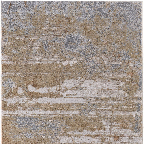 HomeRoots 8' X 10' Modern Tan and Gray Abstract Power Loom Area Rug for Stylish, Durable Home Comfort Ivory 566577