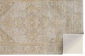HomeRoots 8' Elegant Ivory and Gold Floral Medallion Area Rug - Timeless Design for Cozy Living Spaces 8' X 10' 566578