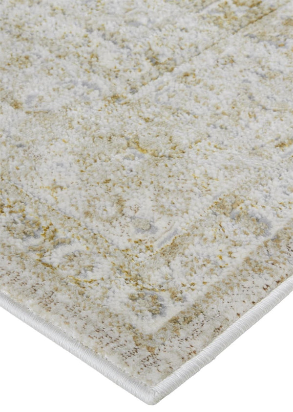 HomeRoots 8' Elegant Ivory and Gold Floral Medallion Area Rug - Timeless Design for Cozy Living Spaces 8' X 10' 566578