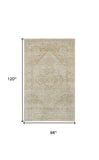 Homeroots 8' X 10' Ivory And Gold Oriental Power Loom Area Rug Ivory Polyester 566578