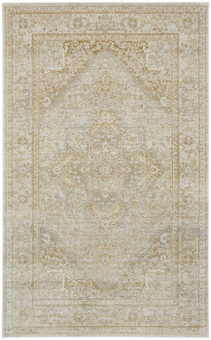 HomeRoots 8' Elegant Ivory and Gold Floral Medallion Area Rug - Timeless Design for Cozy Living Spaces 8' X 10' 566578