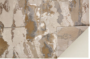 Homeroots 8' X 10' Ivory Brown And Gray Abstract Power Loom Area Rug Gray Polyester 566579