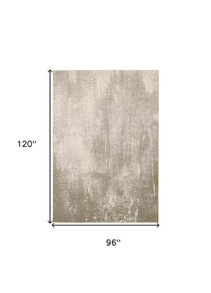 HomeRoots 8' Gold, Gray, and Ivory Abstract Area Rug - Durable, Stain-Resistant Design for Modern Spaces 8' X 10' 566580
