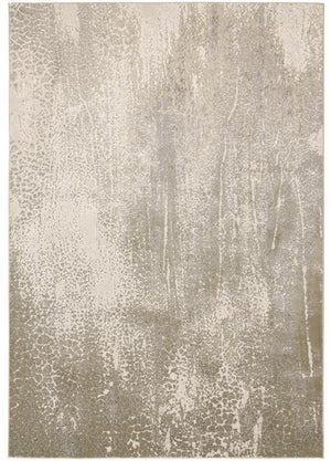 HomeRoots 8' Gold, Gray, and Ivory Abstract Area Rug - Durable, Stain-Resistant Design for Modern Spaces 8' X 10' 566580