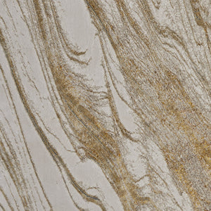 Homeroots 5' X 8' Ivory Brown And Gold Abstract Power Loom Area Rug Ivory Polyester 566582