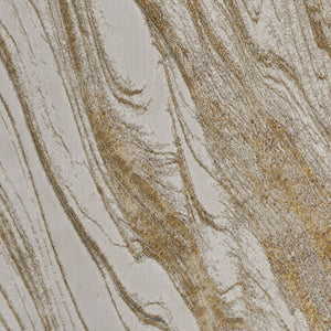 Homeroots 7' X 10' Ivory Brown And Gold Abstract Power Loom Area Rug Ivory Polyester 566584