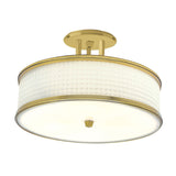 Prism 16.75'' Wide 3-Light Semi Flush Mount - Satin Brass 5666-SB-WG Norwell