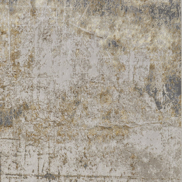 HomeRoots 4' Modern Abstract Area Rug in Ivory, Gray & Brown - Durable, Family-Friendly Design for Any Room 8' X 10' 566601