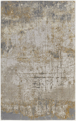 HomeRoots 4' Modern Abstract Area Rug in Ivory, Gray & Brown - Durable, Family-Friendly Design for Any Room 7' X 10' 566602