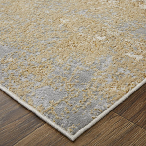 HomeRoots 4' Modern Abstract Area Rug in Ivory, Gray & Brown - Durable, Family-Friendly Design for Any Room 9' X 12' 566603