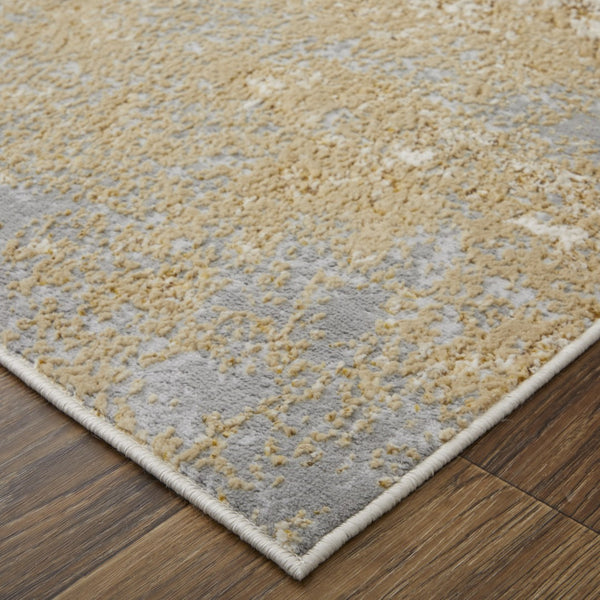 HomeRoots 4' Modern Abstract Area Rug in Ivory, Gray & Brown - Durable, Family-Friendly Design for Any Room 9' X 12' 566603