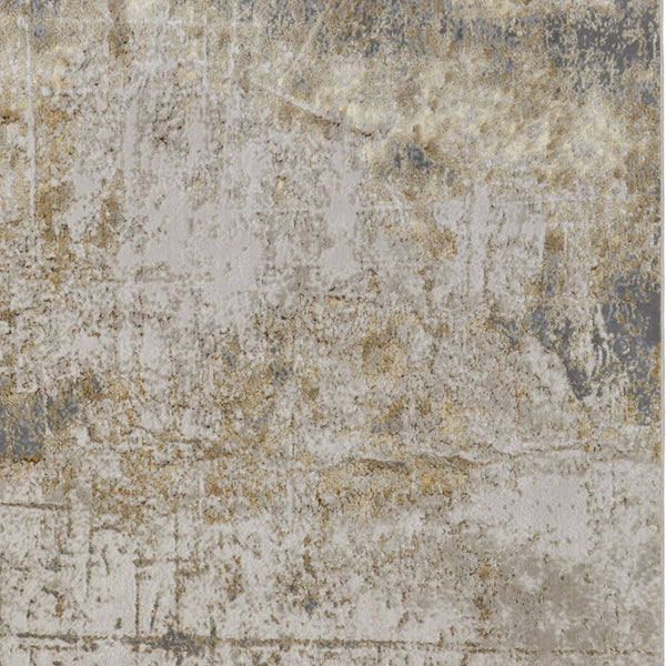 HomeRoots 4' Modern Abstract Area Rug in Ivory, Gray & Brown - Durable, Family-Friendly Design for Any Room 9' X 12' 566603