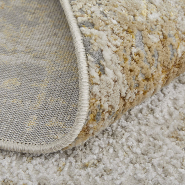 HomeRoots 4' Modern Abstract Area Rug in Ivory, Gray & Brown - Durable, Family-Friendly Design for Any Room 10' X 13' 566604