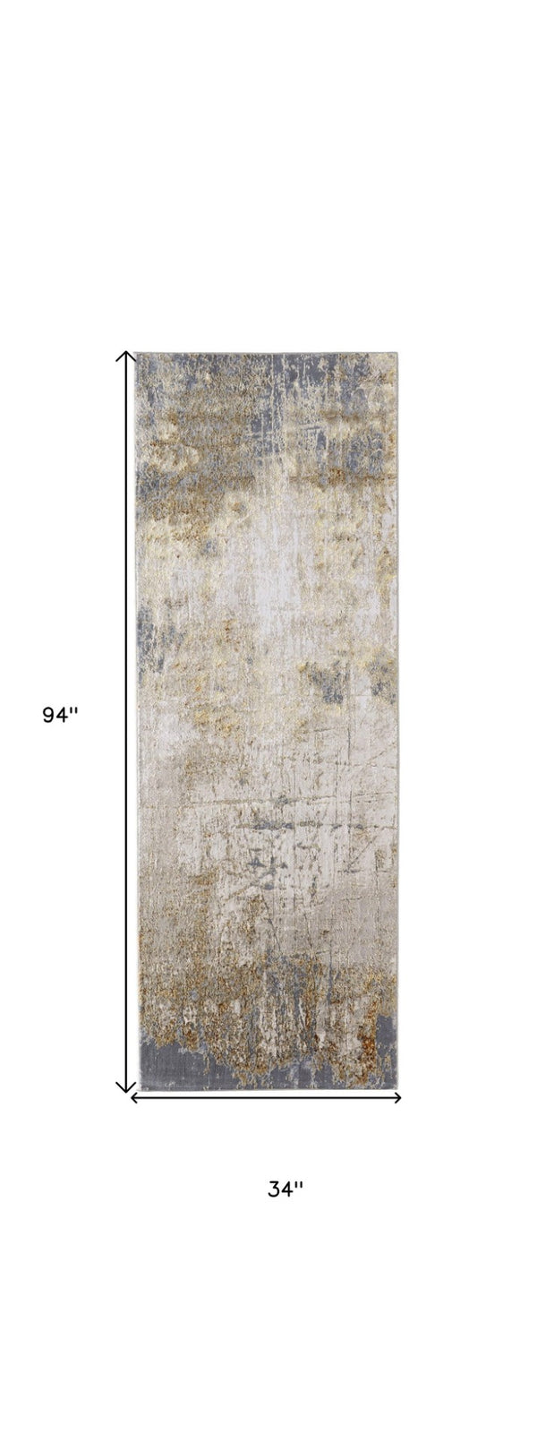 HomeRoots 4' Modern Abstract Area Rug in Ivory, Gray & Brown - Durable, Family-Friendly Design for Any Room 8' Runner 566605