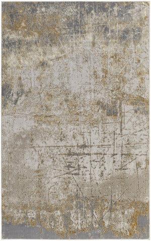HomeRoots 4' Modern Abstract Area Rug in Ivory, Gray & Brown - Durable, Family-Friendly Design for Any Room 12' X 15' 566606