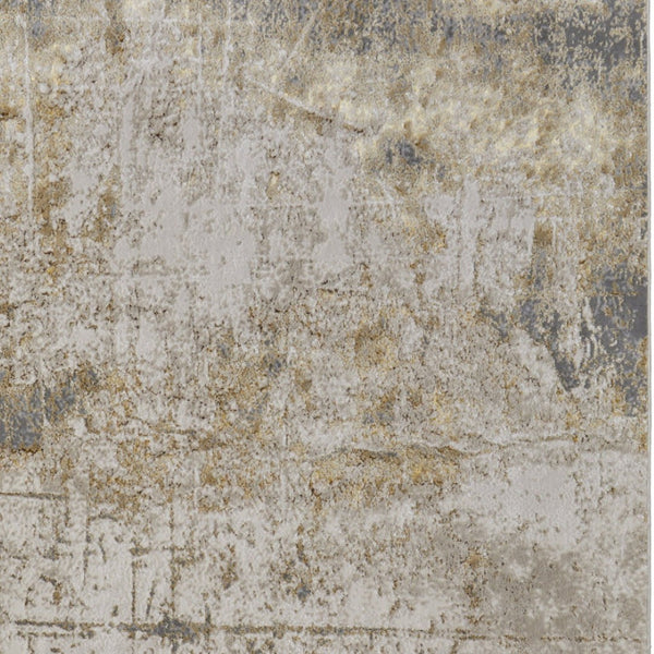 HomeRoots 4' Modern Abstract Area Rug in Ivory, Gray & Brown - Durable, Family-Friendly Design for Any Room 12' X 18' 566607