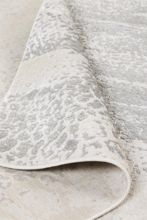 HomeRoots 8' Ivory Gray and Blue Abstract Area Rug – Durable, Stain-Resistant Design Perfect for Modern Homes 8' X 10' 566610