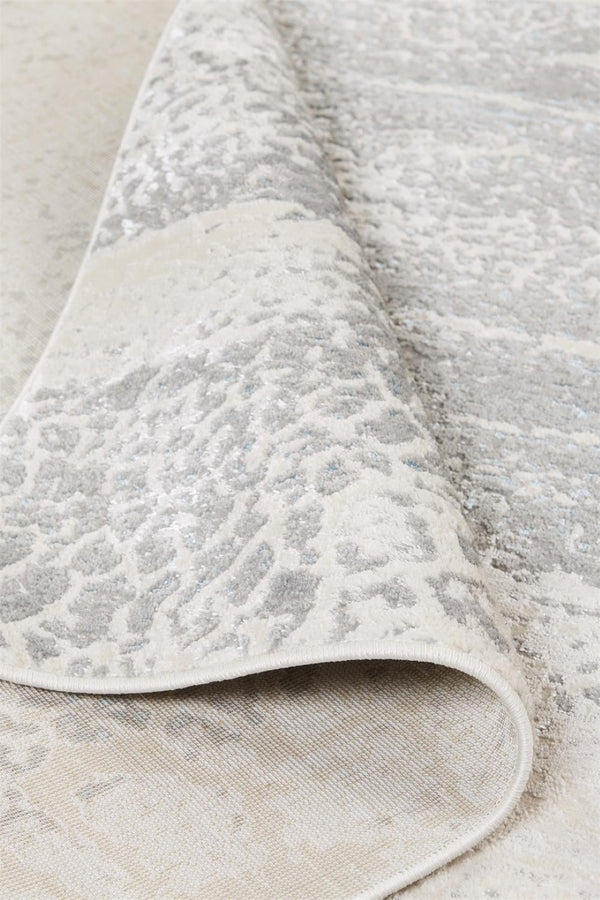 HomeRoots 8' Ivory Gray and Blue Abstract Area Rug – Durable, Stain-Resistant Design Perfect for Modern Homes 8' X 10' 566610