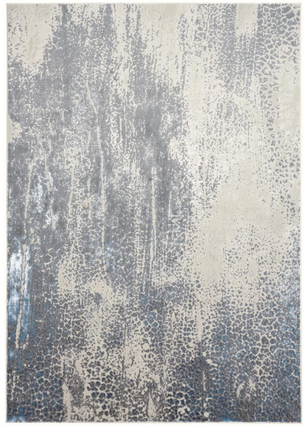 HomeRoots 8' Ivory Gray and Blue Abstract Area Rug – Durable, Stain-Resistant Design Perfect for Modern Homes 8' X 10' 566610