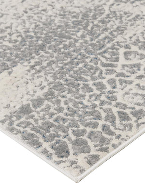 HomeRoots 8' Ivory Gray and Blue Abstract Area Rug – Durable, Stain-Resistant Design Perfect for Modern Homes 8' X 10' 566610