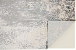 HomeRoots 8' Ivory Gray and Blue Abstract Area Rug – Durable, Stain-Resistant Design Perfect for Modern Homes 8' X 10' 566610