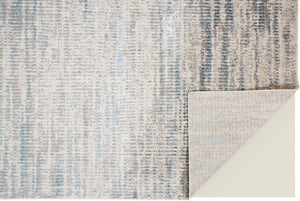 HomeRoots 8' Ivory Gray and Blue Abstract Power Loom Area Rug - Stylish, Durable, Easy to Maintain for Any Room 8' X 10' 566611