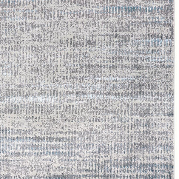 HomeRoots 8' Ivory Gray and Blue Abstract Power Loom Area Rug - Stylish, Durable, Easy to Maintain for Any Room 8' X 10' 566611