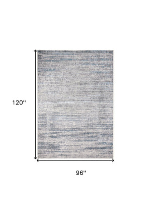 HomeRoots 8' Ivory Gray and Blue Abstract Power Loom Area Rug - Stylish, Durable, Easy to Maintain for Any Room 8' X 10' 566611