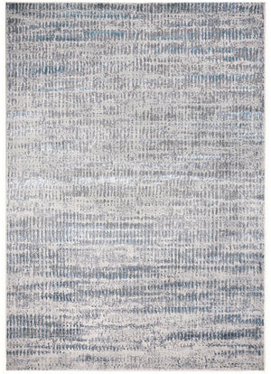 HomeRoots 8' Ivory Gray and Blue Abstract Power Loom Area Rug - Stylish, Durable, Easy to Maintain for Any Room 8' X 10' 566611