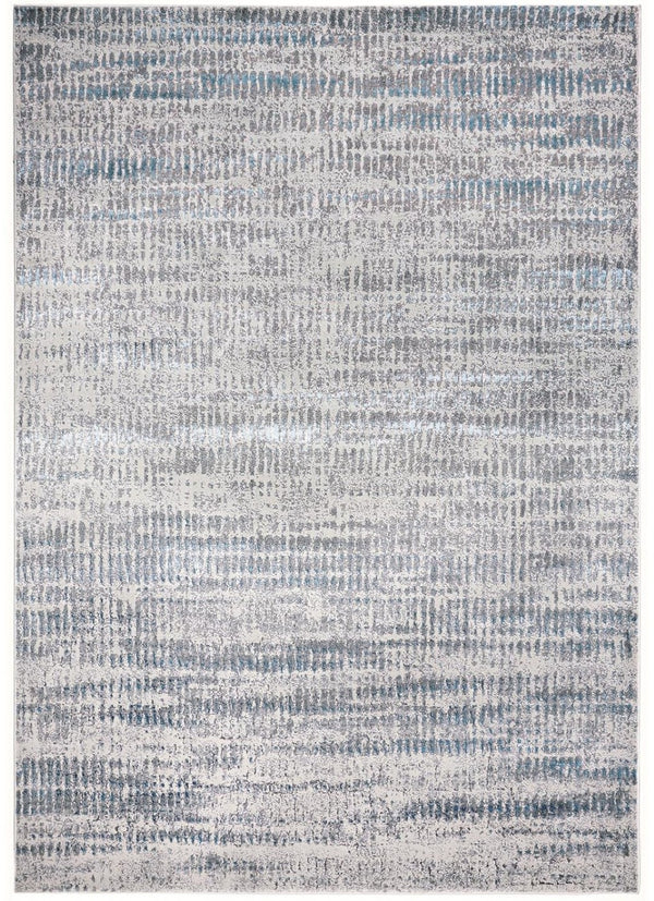 HomeRoots 8' Ivory Gray and Blue Abstract Power Loom Area Rug - Stylish, Durable, Easy to Maintain for Any Room 8' X 10' 566611