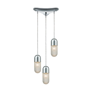 Capsula 12'' Wide 3-Light Mini Pendant - Polished Chrome 56661/3 Elk Lighting