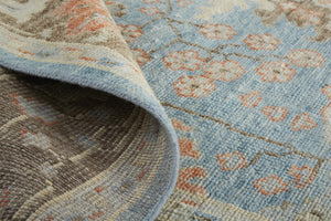 HomeRoots 4' Timeless Hand-Knotted Wool Oriental Area Rug in Brown and Blue - Durable, Elegant Accent for Any Space 4' X 6' 566620