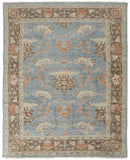 Homeroots 4' X 6' Brown And Blue Wool Oriental Hand Knotted Area Rug Blue Wool 566620