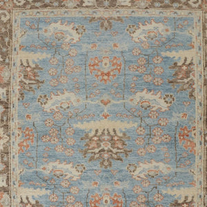 HomeRoots 4' Timeless Hand-Knotted Wool Oriental Area Rug in Brown and Blue - Durable, Elegant Accent for Any Space 2' X 3' 566627