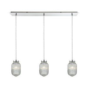 Dubois 10'' Wide 3-Light Linear Pendant - Polished Chrome 56662/3LP Elk Lighting