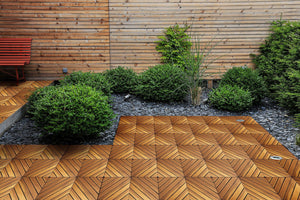 English Elm Acacia Solid Wood Interlocking Deck Tiles 30 Pack Outdoor Patio Balcony Floor Kit T3656P456165