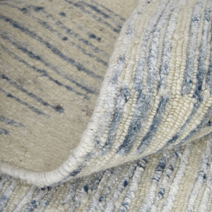 HomeRoots 3' Hand-Knotted Distressed Area Rug in Ivory, Blue & Silver - Modern Abstract Design for Your Home 12' X 15' 566649