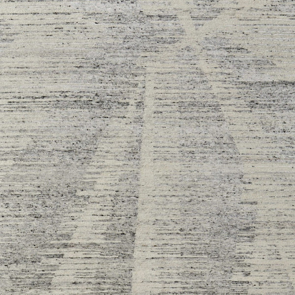 HomeRoots 3' Hand-Knotted Distressed Area Rug in Ivory, Blue & Silver - Modern Abstract Design for Your Home 6' X 9' 566653