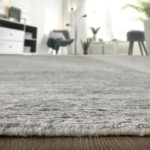 HomeRoots 3' Hand-Knotted Distressed Area Rug in Ivory, Blue & Silver - Modern Abstract Design for Your Home 12' X 15' 566656