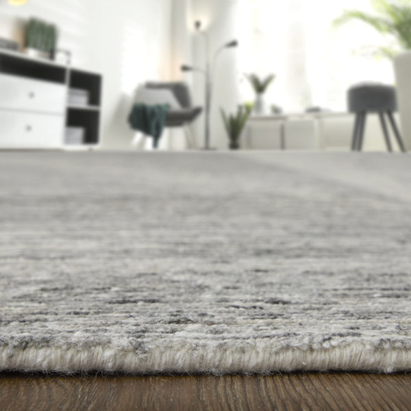 HomeRoots 3' Hand-Knotted Distressed Area Rug in Ivory, Blue & Silver - Modern Abstract Design for Your Home 12' X 15' 566656