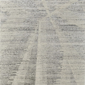 HomeRoots 3' Hand-Knotted Distressed Area Rug in Ivory, Blue & Silver - Modern Abstract Design for Your Home 2' X 3' 566657