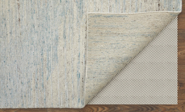 HomeRoots 3' Hand-Knotted Distressed Area Rug in Ivory, Blue & Silver - Modern Abstract Design for Your Home 12' X 15' 566663