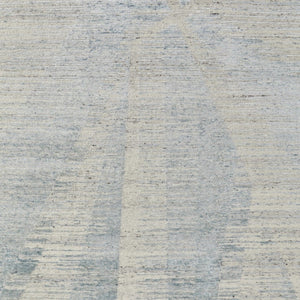 HomeRoots 3' Hand-Knotted Distressed Area Rug in Ivory, Blue & Silver - Modern Abstract Design for Your Home 12' X 15' 566663
