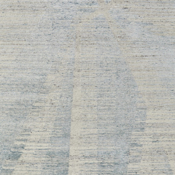 HomeRoots 3' Hand-Knotted Distressed Area Rug in Ivory, Blue & Silver - Modern Abstract Design for Your Home 12' X 15' 566663
