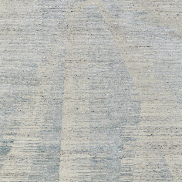 HomeRoots 3' Hand-Knotted Distressed Area Rug in Ivory, Blue & Silver - Modern Abstract Design for Your Home 2' X 3' 566664