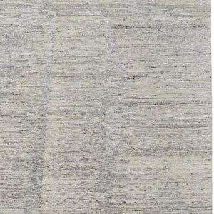 HomeRoots 3' Hand-Knotted Distressed Area Rug in Ivory, Blue & Silver - Modern Abstract Design for Your Home 3' X 5' 566665