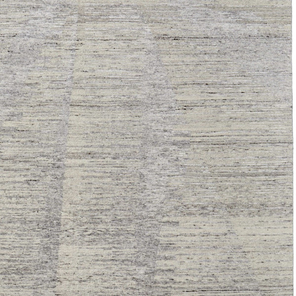HomeRoots 3' Hand-Knotted Distressed Area Rug in Ivory, Blue & Silver - Modern Abstract Design for Your Home 3' X 5' 566665