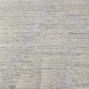 HomeRoots 3' Hand-Knotted Distressed Area Rug in Ivory, Blue & Silver - Modern Abstract Design for Your Home 4' X 6' 566666