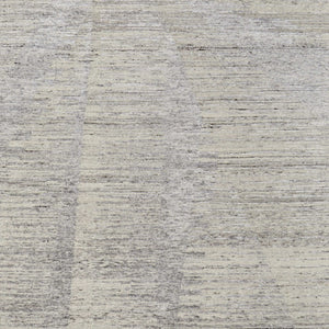HomeRoots 3' Hand-Knotted Distressed Area Rug in Ivory, Blue & Silver - Modern Abstract Design for Your Home 6' X 9' 566667